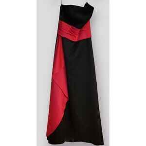 Forever Yours Formal Long Dress Prom Size 4 Black With Pink Strapless